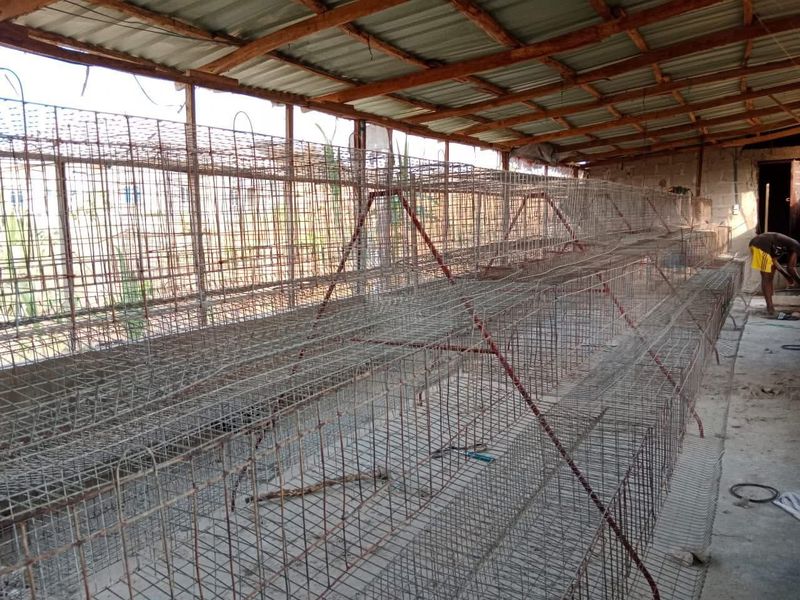 Livestock housing under construction