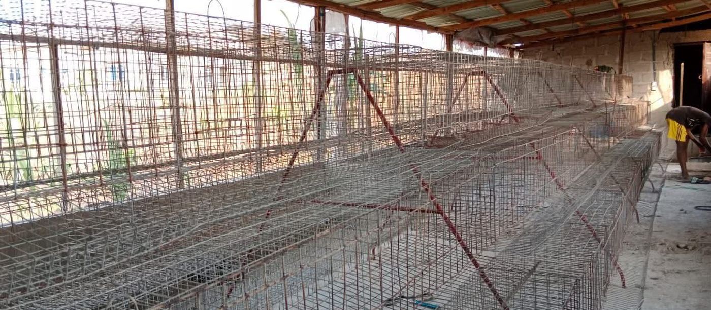 Livestock housing under construction